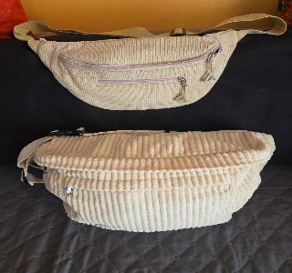 Sacs bananes velours beige